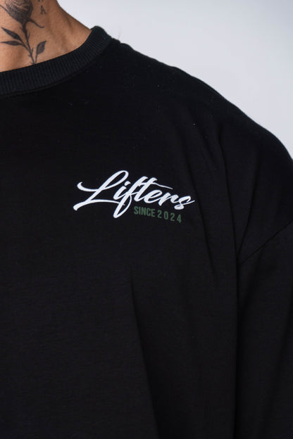 CAMISETA TRAINING NEGRA - VERDE MILITAR